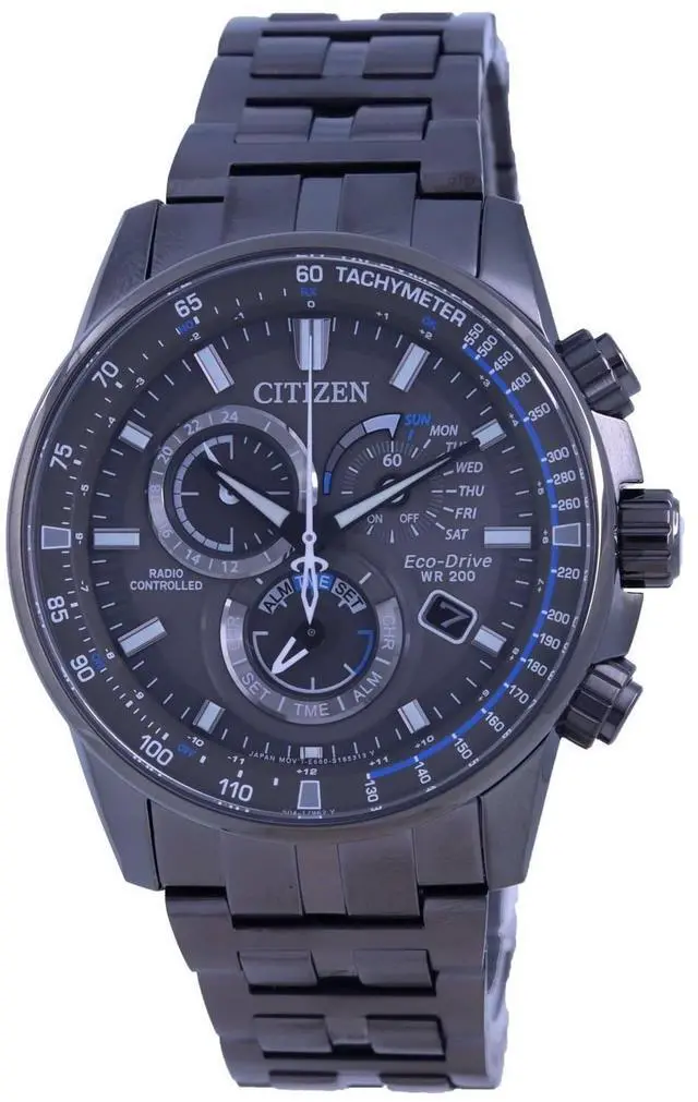 Main image of Citizen PCAT Black Dial Radio Controlled Chronograph Atomic Eco-Drive CB5887-55H 200M Men's Watch