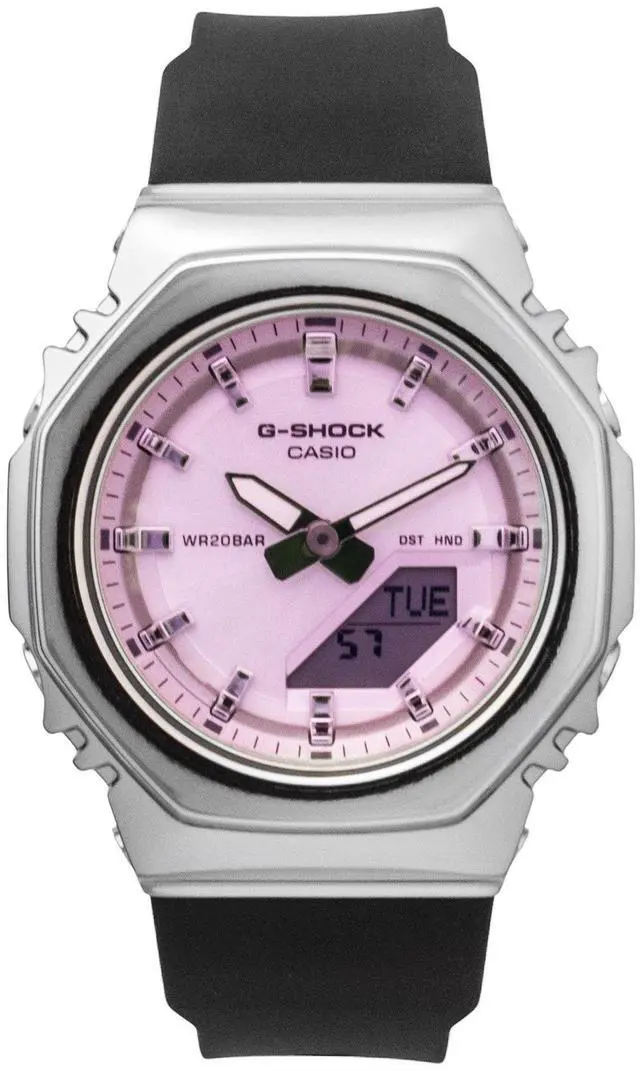 Alt view image 6 of 7 - Casio G-Shock Analog Digital Pink Dial Resin Strap Quartz GM-S2110SR-1A 200M Women's Watch