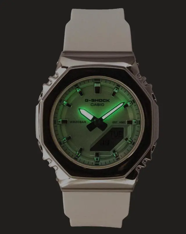 Alt view image 7 of 7 - Casio G-Shock Analog Digital Green Dial Resin Strap Quartz GM-S2110SR-7A 200M Women's Watch