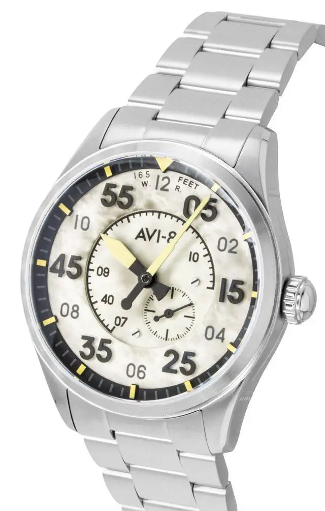 Alt view image 3 of 4 - AVI-8 Spitfire Type 300 Pilot Panel Stainless Steel Cream Dial Automatic AV-4147-33 Men's Watch