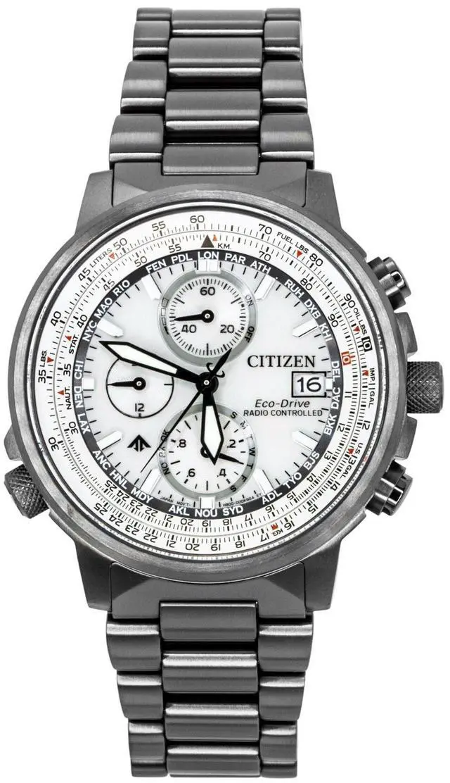 Main image of Citizen Promaster Navihawk A-T Chronograph Stainless Steel Silver Dial Eco-Drive Diver's AT8304-57A 200M Men's Watch