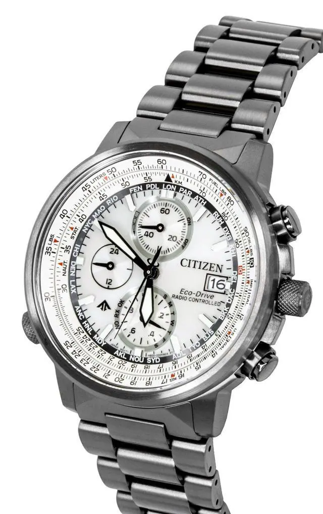 Alt view image 3 of 4 - Citizen Promaster Navihawk A-T Chronograph Stainless Steel Silver Dial Eco-Drive Diver's AT8304-57A 200M Men's Watch