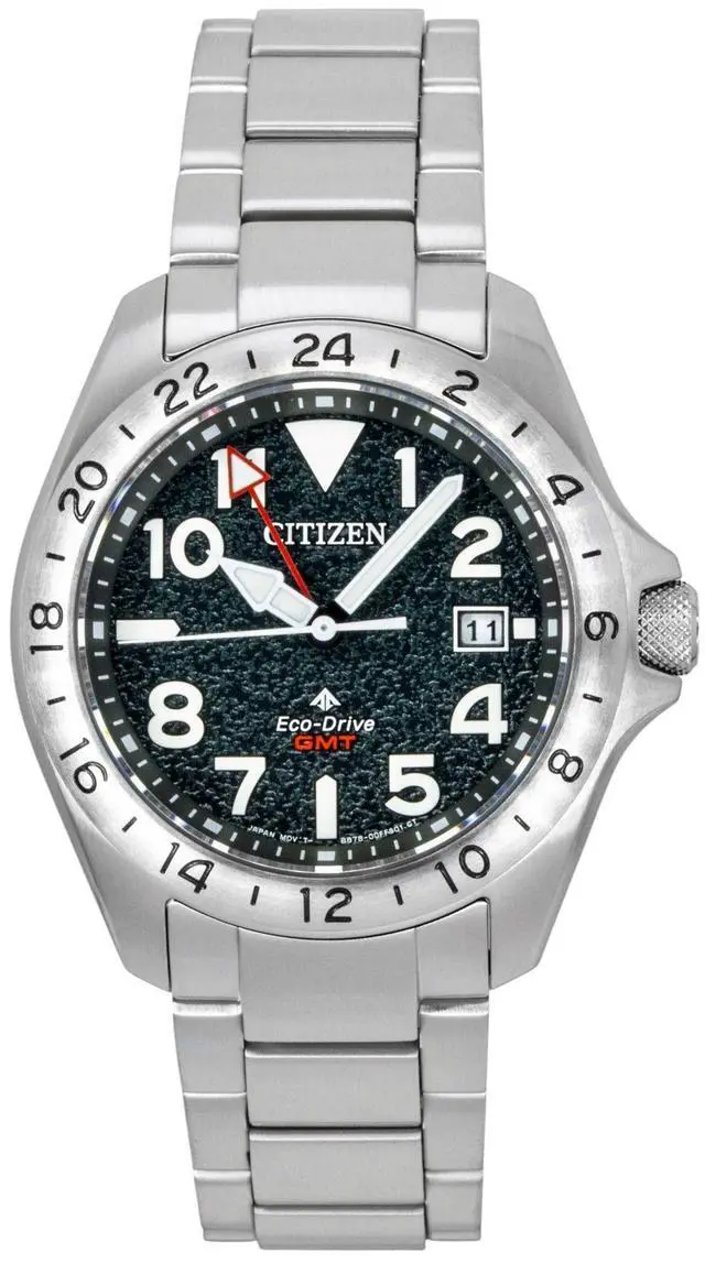 Main image of Citizen Promaster GMT Stainless Steel Black Dial Eco-Drive Diver's BJ7150-50E 200M Men's Watch