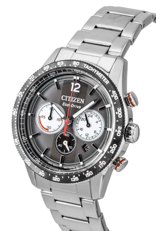 Alt view image 3 of 4 - Citizen Eco-Drive Chronograph Analog Stainless Steel Black Dial Solar CA4714-55E 100M Men's Watch