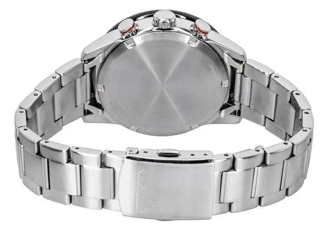 Alt view image 4 of 4 - Citizen Eco-Drive Chronograph Analog Stainless Steel Black Dial Solar CA4714-55E 100M Men's Watch