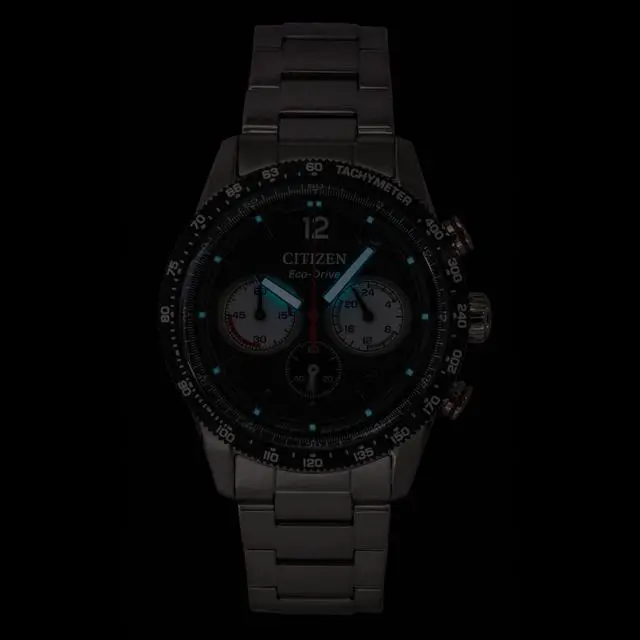 Alt view image 2 of 4 - Citizen Eco-Drive Chronograph Analog Stainless Steel Black Dial Solar CA4714-55E 100M Men's Watch