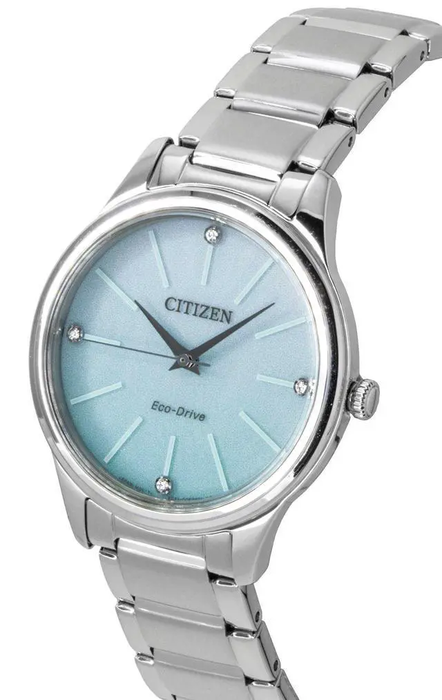Alt view image 2 of 3 - Citizen Eco-Drive Analog Stainless Steel Ice Blue Dial Solar EM1220-58Y Women's Watch