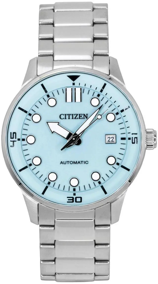 Main image of Citizen Analog Stainless Steel Turquoise Dial Automatic NJ0191-83M 100M Men's Watch