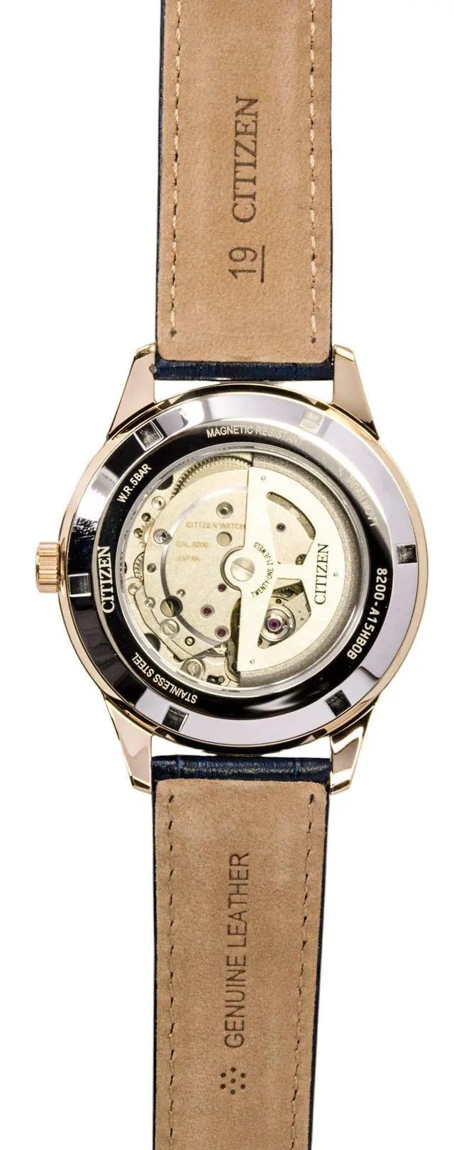 Alt view image 4 of 4 - Citizen Tsuyosa Analog Leather Strap Blue Dial Automatic NY4063-01L Men's Watch