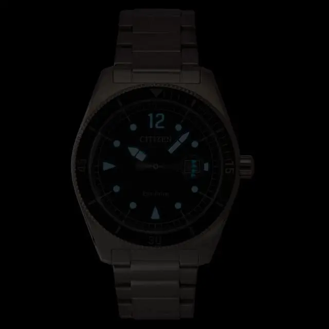 Alt view image 2 of 4 - Citizen Eco-Drive Stainless Steel Green Dial Solar AW1880-55X 100M Men's Watch