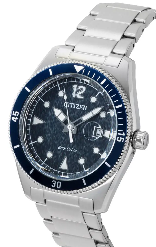 Alt view image 3 of 4 - Citizen Eco-Drive Stainless Steel Blue Dial Solar AW1881-52L 100M Men's Watch