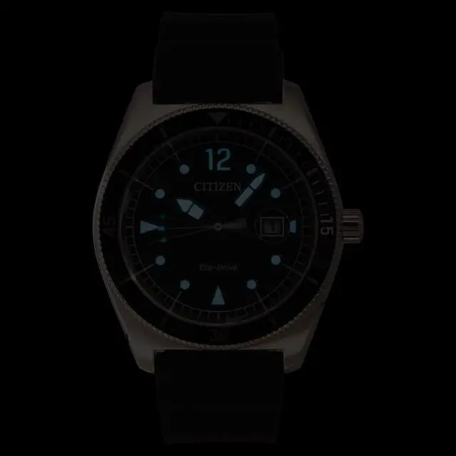 Alt view image 2 of 4 - Citizen Eco-Drive Black Rubber Strap Black Dial Solar AW1889-00E 100M Men's Watch