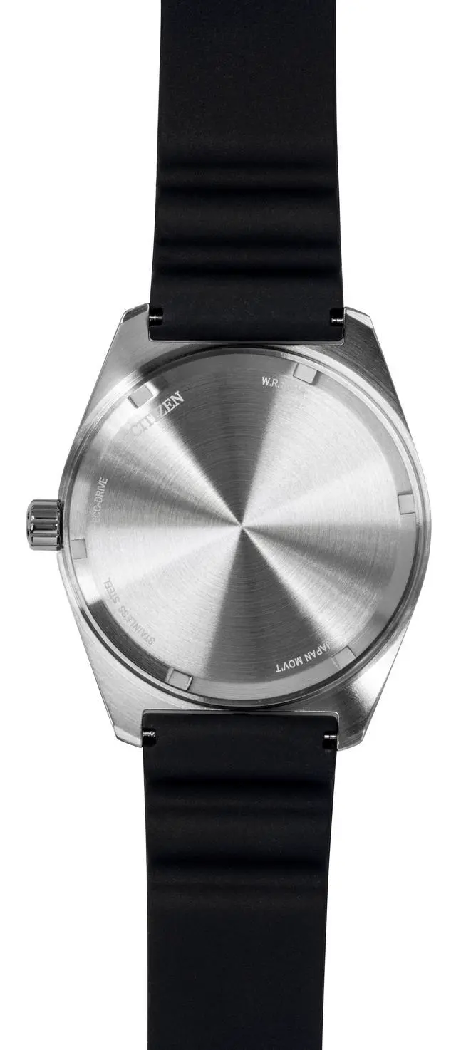 Alt view image 4 of 4 - Citizen Eco-Drive Black Rubber Strap Black Dial Solar AW1889-00E 100M Men's Watch