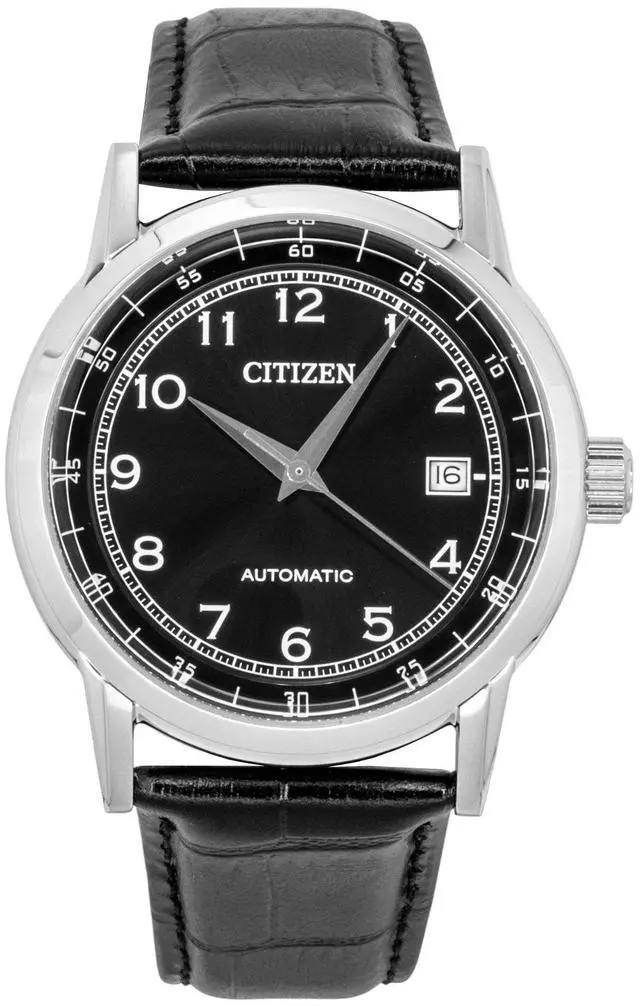 Main image of Citizen Calf Leather Strap Black Dial Automatic NJ0210-05E Men's Watch