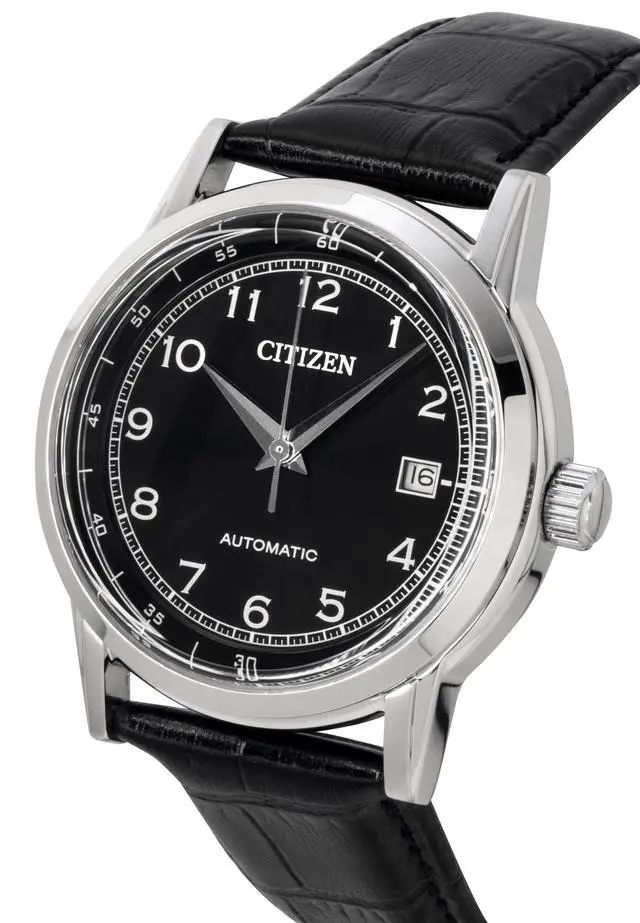 Alt view image 2 of 3 - Citizen Calf Leather Strap Black Dial Automatic NJ0210-05E Men's Watch