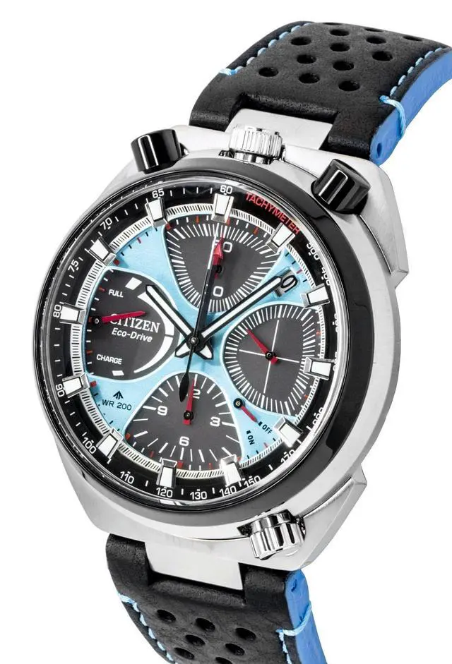 Alt view image 3 of 4 - Citizen Promaster Limited Edition Chronograph Leather Strap Blue Dial Eco-Drive Diver's AV0106-01L 200M Men's Watch