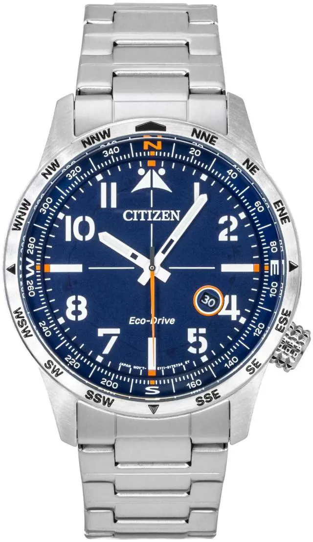 Main image of Citizen Weekender Avion Stainless Steel Blue Dial Eco-Drive BM7550-52L 100M Men's Watch