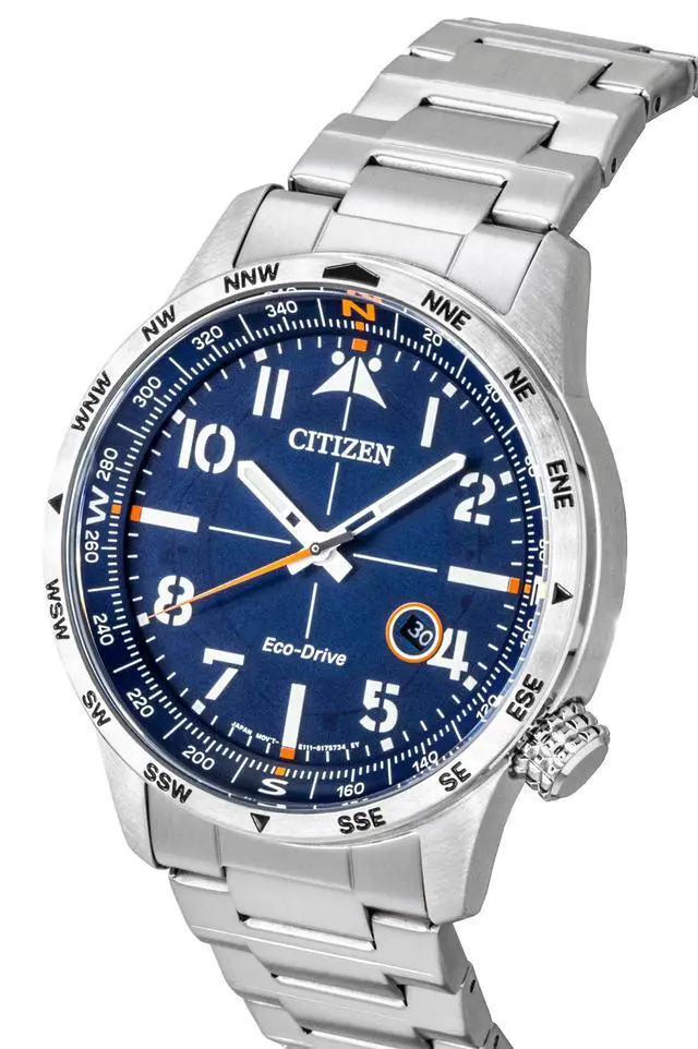 Alt view image 3 of 4 - Citizen Weekender Avion Stainless Steel Blue Dial Eco-Drive BM7550-52L 100M Men's Watch