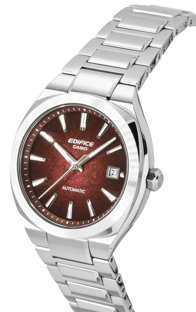 Alt view image 3 of 7 - Casio Edifice Analog Stainless Steel Red Dial Automatic EFK-200D-4A 100M Men's Watch