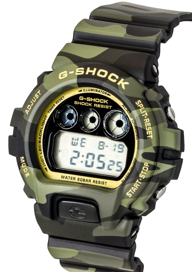 Alt view image 3 of 4 - Casio G-Shock Digital Resin Strap Quartz DW-6900CMG-3 200M Men's Watch