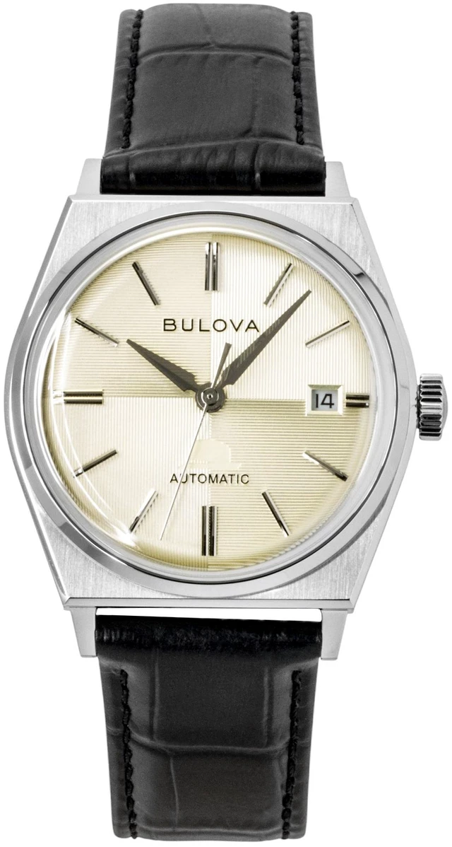 Main image of Bulova Frank Sinatra Leather Strap Beige Dial Automatic 96B483 Men's Watch