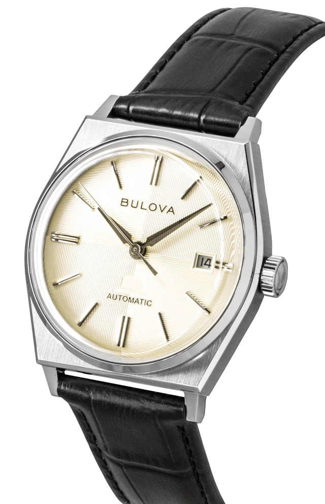 Alt view image 2 of 3 - Bulova Frank Sinatra Leather Strap Beige Dial Automatic 96B483 Men's Watch