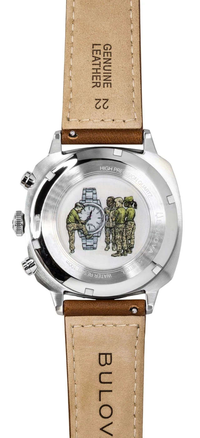 Alt view image 4 of 4 - Bulova 96B482 Military VWI Special Edition Chronograph Quartz Watch - Brown/Green
