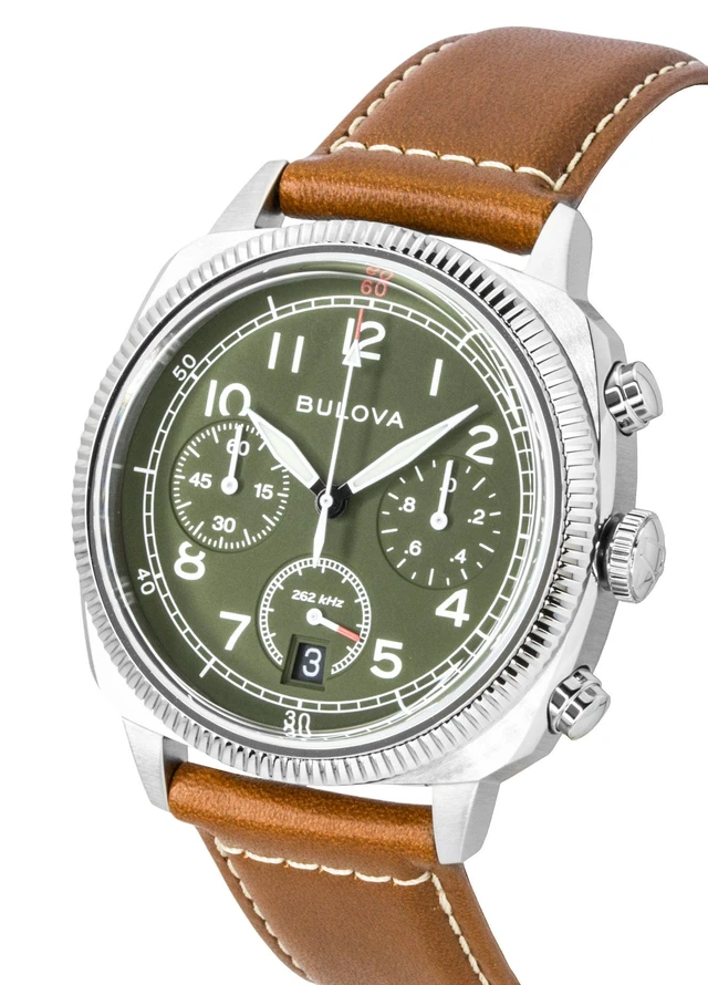 Alt view image 3 of 4 - Bulova 96B482 Military VWI Special Edition Chronograph Quartz Watch - Brown/Green