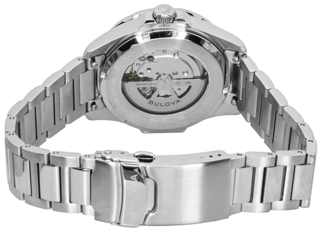 Alt view image 4 of 4 - Bulova 98B466 Mens Marine Star Series B Automatic Watch - Silver-Tone Stainless/Blue