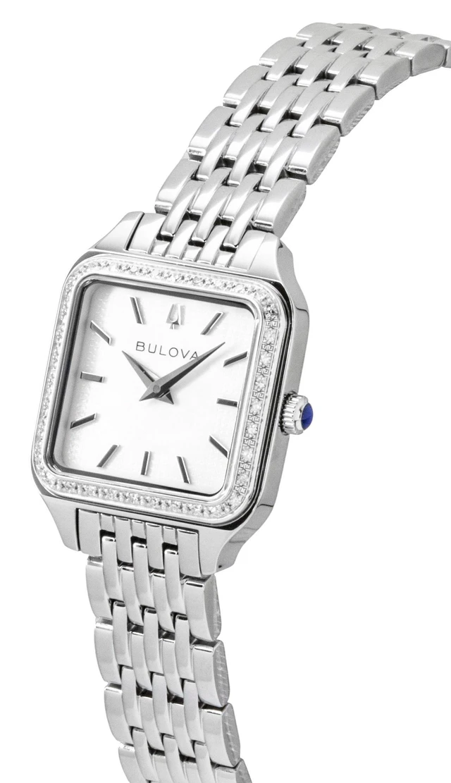 Alt view image 2 of 3 - Bulova Sutton Stainless Steel Diamond Accents White Dial Quartz 96R256 Women's Watch