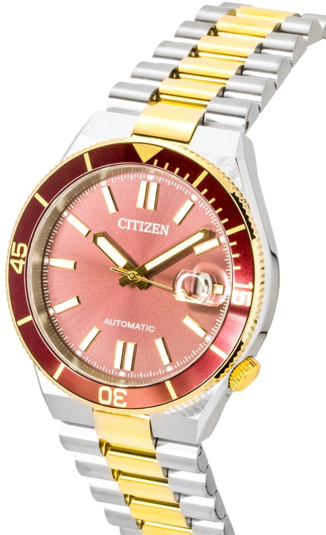 Alt view image 3 of 4 - Citizen Tsuyosa Two Tone Stainless Steel Red Dial Automatic NJ0234-58X 100M Men's Watch