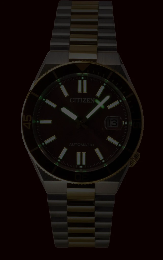 Alt view image 2 of 4 - Citizen Tsuyosa Two Tone Stainless Steel Red Dial Automatic NJ0234-58X 100M Men's Watch