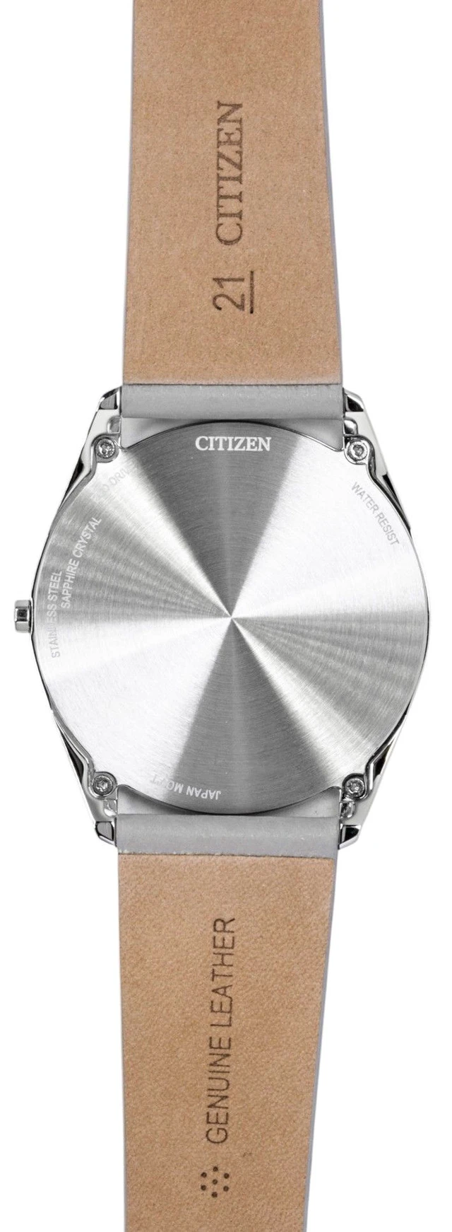 Alt view image 3 of 3 - Citizen Eco-Drive Ultra-Slim Analog Leather Strap Pink Dial AR3120-41X Unisex Watch