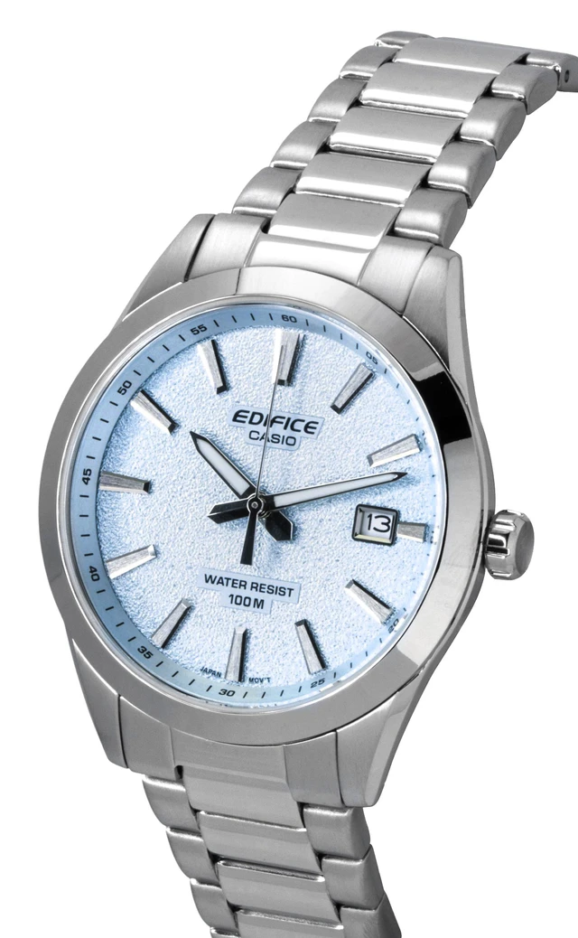 Alt view image 3 of 4 - Casio Edifice Analog Stainless Steel Light Blue Dial Quartz EFV-160D-2BV 100M Men's Watch