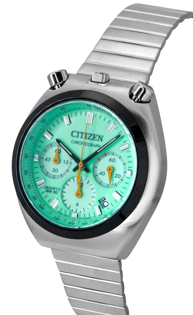 Alt view image 3 of 4 - Citizen Tsuno Bullhead Chronograph Stainless Steel Green Dial Quartz AN3660-73X Men's Watch
