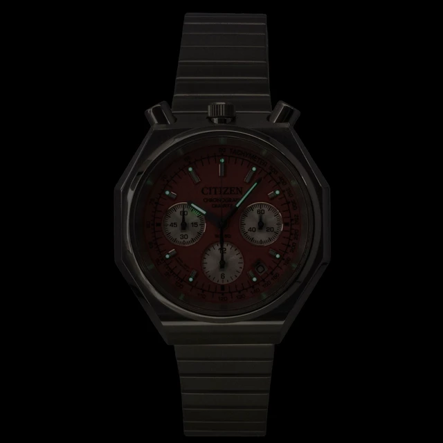 Alt view image 2 of 4 - Citizen Bullhead Chronograph Stainless Steel Orange Dial Quartz AN3700-89Z Men's Watch
