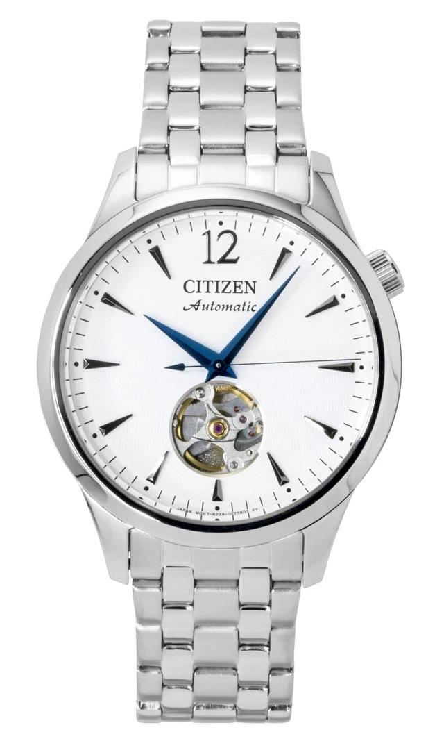 Alt view image 4 of 6 - Citizen Stainless Steel Open Heart White Dial Automatic NH9131-73A Men's Watch