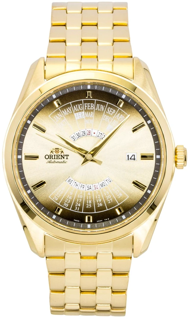 Alt view image 4 of 6 - Orient Contemporary Multi Year Calendar Gold Tone Stainless Steel Champagne Dial Automatic RA-BA0001G00C Men's Watch