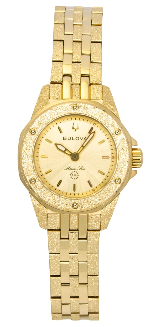 Alt view image 5 of 7 - Bulova Marine Star Marc Anthony Stainless Steel Gold Dial Quartz 97L192 100M Women's Watch