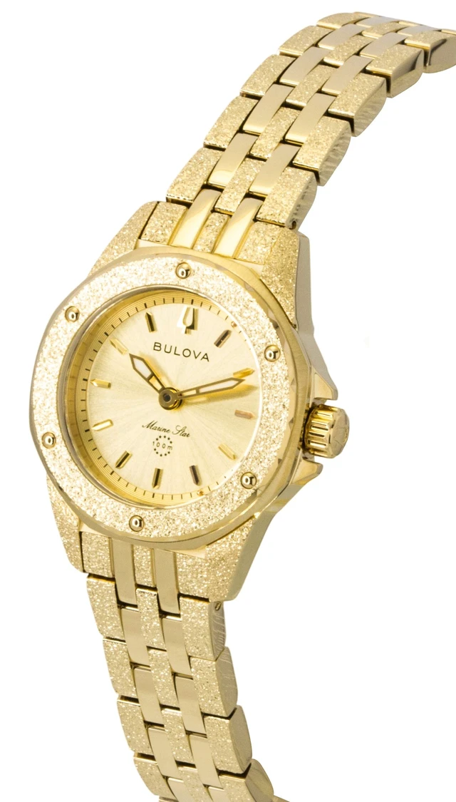 Alt view image 7 of 7 - Bulova Marine Star Marc Anthony Stainless Steel Gold Dial Quartz 97L192 100M Women's Watch