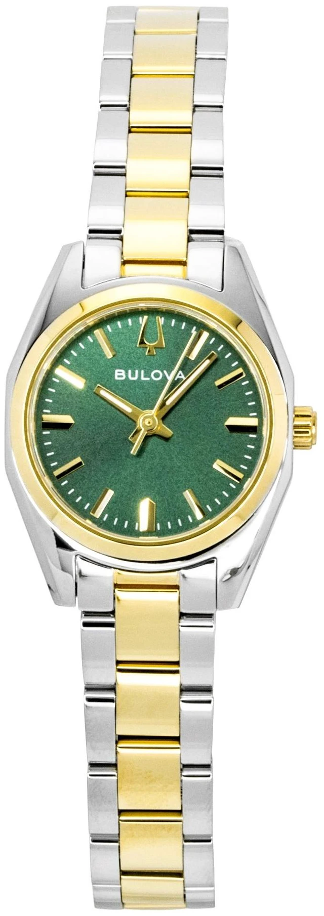 Alt view image 5 of 7 - Bulova Surveyor Two Tone Stainless Steel Green Dial Quartz 98L329 Women's Watch
