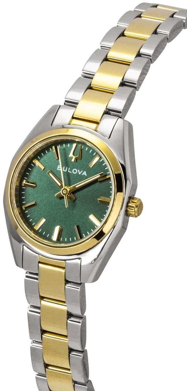 Alt view image 7 of 7 - Bulova Surveyor Two Tone Stainless Steel Green Dial Quartz 98L329 Women's Watch