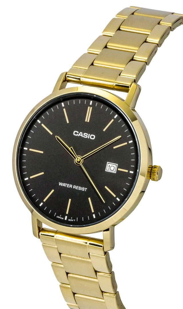 Alt view image 5 of 6 - Casio Analog Gold Tone Stainless Steel Black Dial Quartz MTP-VT05G-1E Men's Watch