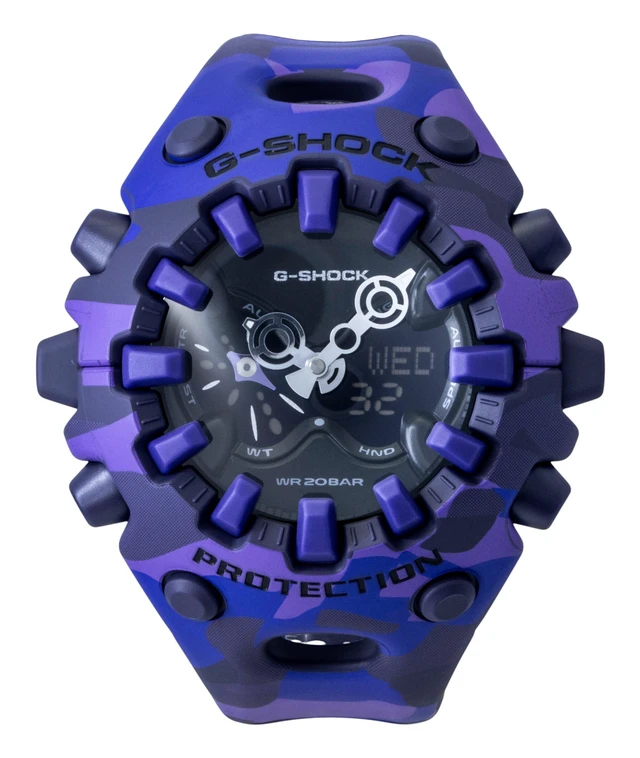 Alt view image 6 of 7 - Casio G-Shock Analog Digital Resin Strap Black Dial Quartz GA-V01CMG-6A 200M Men's Watch