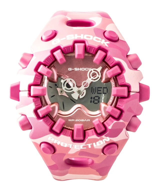 Alt view image 6 of 7 - Casio G-Shock Analog Digital Resin Strap Pink Dial Quartz GA-V01CMG-4A 200M Women's Watch