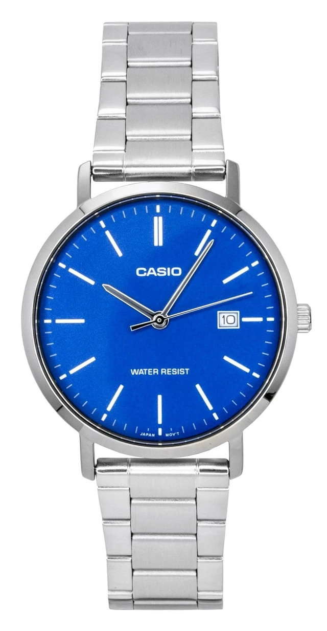 Alt view image 4 of 6 - Casio Analog Stainless Steel Blue Dial Quartz MTP-VT05D-2E Men's Watch