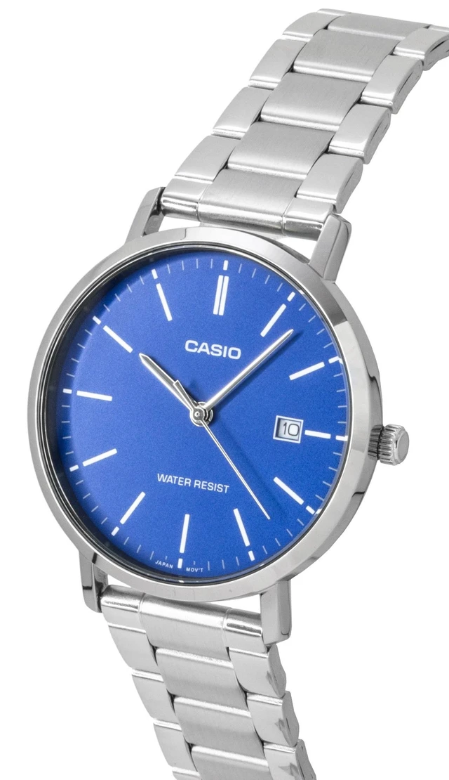 Alt view image 5 of 6 - Casio Analog Stainless Steel Blue Dial Quartz MTP-VT05D-2E Men's Watch