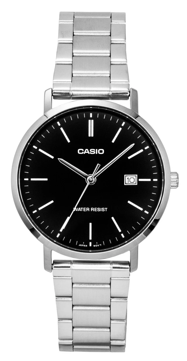 Alt view image 4 of 6 - Casio Analog Stainless Steel Black Dial Quartz MTP-VT05D-1E Men's Watch