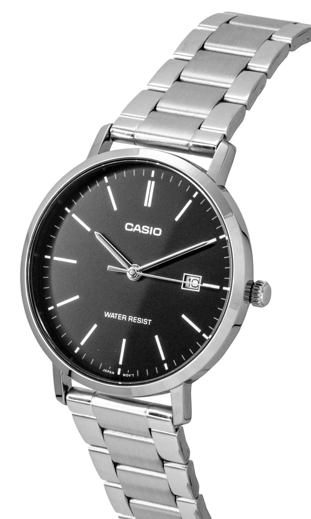 Alt view image 5 of 6 - Casio Analog Stainless Steel Black Dial Quartz MTP-VT05D-1E Men's Watch
