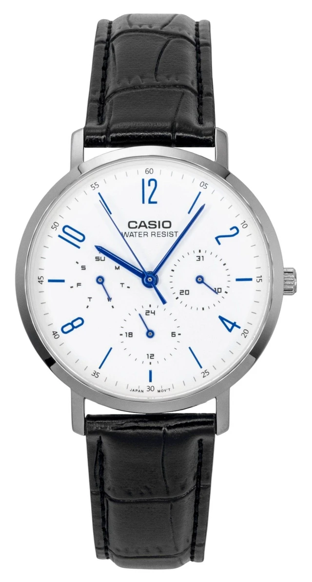 Alt view image 4 of 6 - Casio Analog Leather Strap White Dial Quartz MTP-VT06L-7B Men's Watch